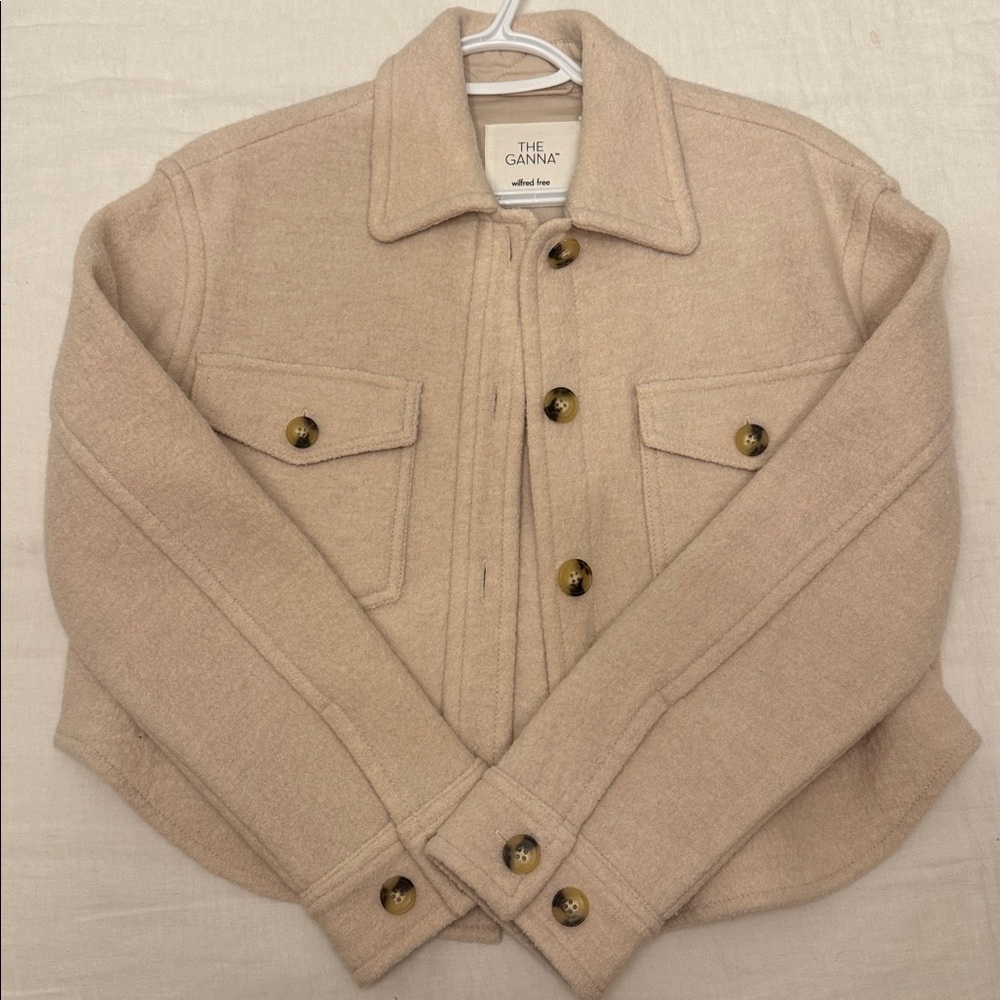 Aritzia Cropped Cream Ganna Jacket - Picture 3 of 4